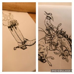 Western Cowboy Art Tea Towel Set